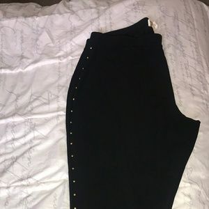 Black pants studded detail